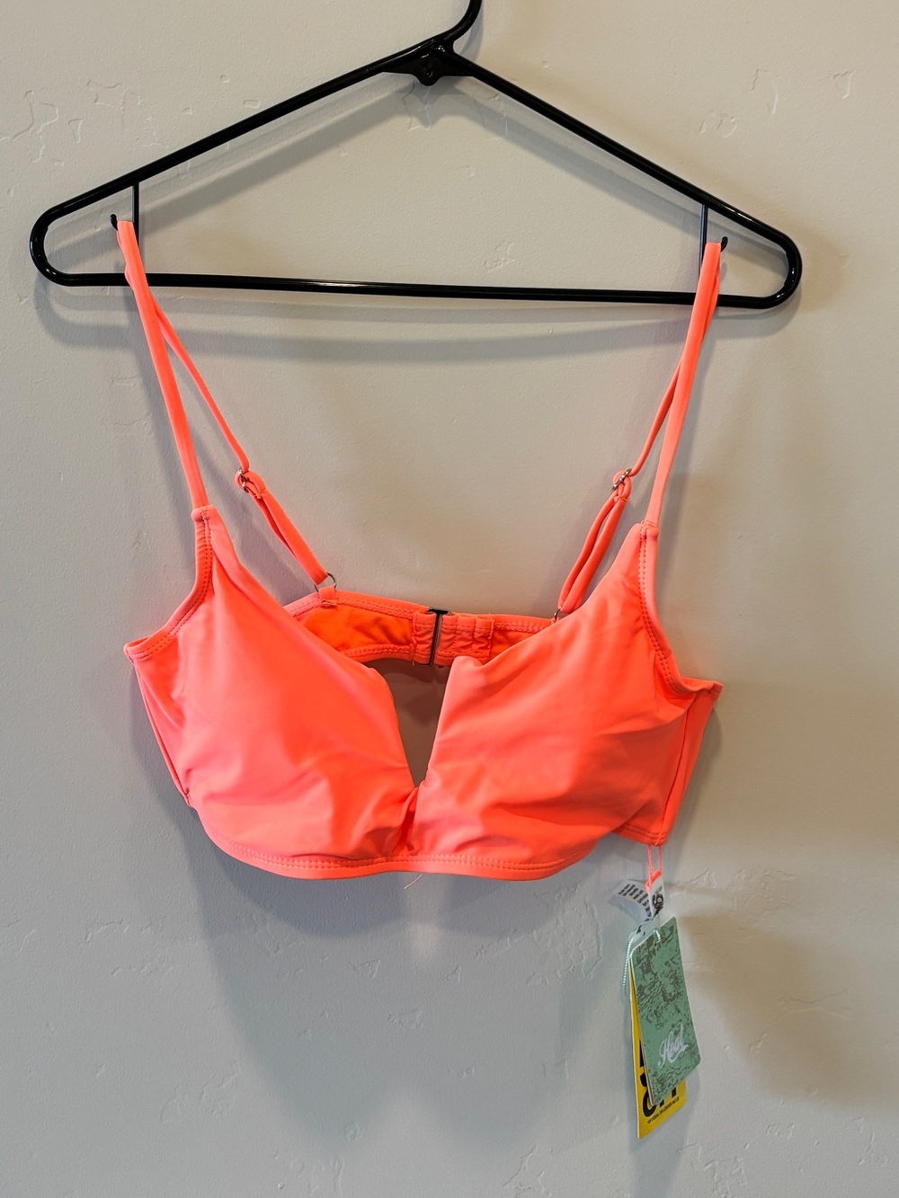 Heat Neon Orange Bathing suit bra Top Size Large